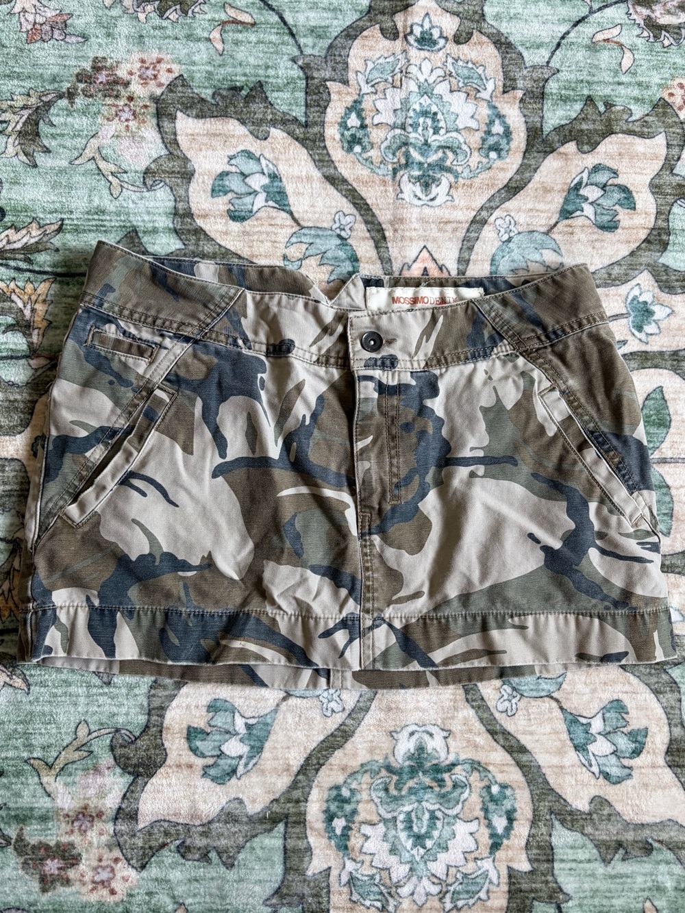 Y2K Mossimo Denim Camo Low Rise Mini Skirt Size 11